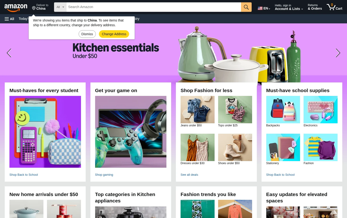 Amazon.com 页面快照